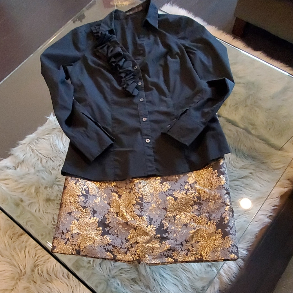 Black Ruffled Blouse